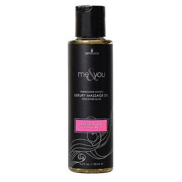 Масажна олія Sensuva &mdash; Me&You Pink Grapefruit & Vanilla Bean (125 мл) з феромонами