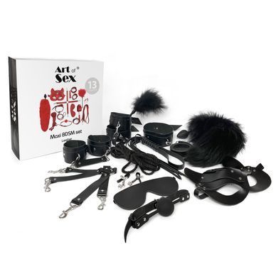 Набір мистецтва сексу - максі BDSM Set Leather, 13 предметів, натуральна шкіра, чорна