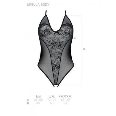 Боді з ажурним декором та відкритим кроком Ursula Body black XXL/XXXL &mdash; Passion, Черный