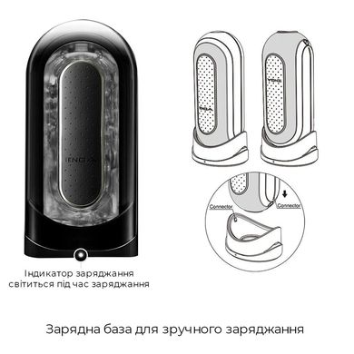 Мастурбатор Tenga Flip Zero Electronic Vibration Black, змінна інтенсивність, розкладний, Черный