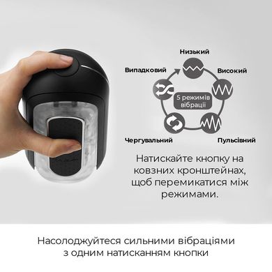 Мастурбатор Tenga Flip Zero Electronic Vibration Black, змінна інтенсивність, розкладний, Черный