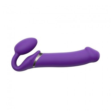 Безремневой страпон с вибрацией Strap-On-Me Vibrating Violet XL, диаметр 4,5см, пульт ДУ, регулируем