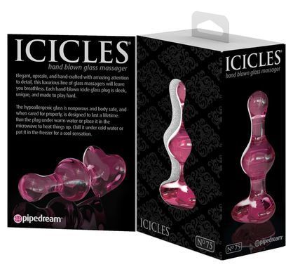 Скляний анальний затор серце Pipedream Icicles № 75