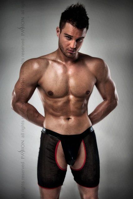Чоловічі трусики-шорти Passion 012 THONG black L/XL, Черный