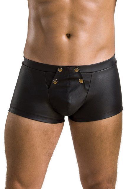 Мужские кожаные боксеры с клапаном Passion Short Patrick XXL/XXXL, черные