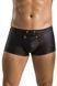 Чоловічі шкіряні боксери з клапаном Passion Short Patrick XXL/XXXL, чорні