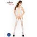 Бодістокінг Passion BS012 white, комбінезон, імітація панчіх і пояса, Білий