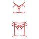 Комплект білизни MAGALI SET OpenBra red XXL/XXXL - Passion Exclusive: стрепи: ліф, трусики і пояс