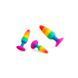 Силіконова анальна пробка Wooomy Hiperloo Silicone Rainbow Plug L, діаметр 3,9 см, довжина 13,1 см, Радуга