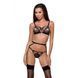 Пояс-стрепи з підв'язками для панчох MEGGY GARTER BELT black L/XL - Passion Exclusive