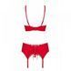 Комплект Obsessive Jolierose 3-pcs set red XXL