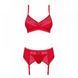 Комплект Obsessive Jolierose 3-pcs set red XXL