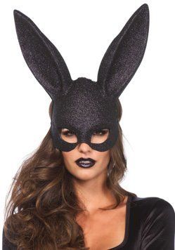 Leg Avenue Glitter masquerade rabbit mask Black