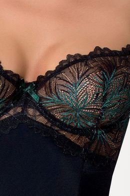 Сорочка приталенная с чашечками FLORIS CHEMISE black XXL/XXXL - Passion Exclusive, трусики, Черный