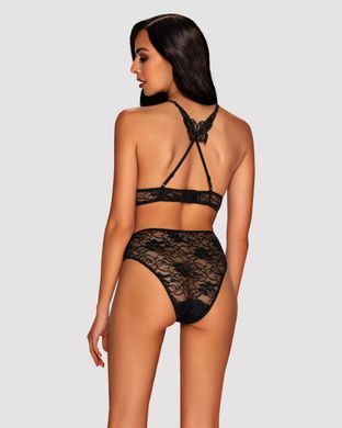 Комплект ажурный Obsessive Kokietta set Black S/M