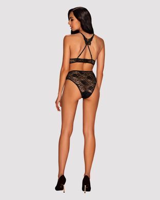 Комплект ажурный Obsessive Kokietta set Black S/M