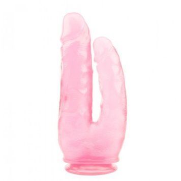 Фаллоимитатор&nbsp;двойной&nbsp;на&nbsp;присоске&nbsp;прозрачный&nbsp;Chisa&nbsp;Hi-Rubber 9.4 INCH Pink