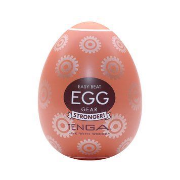 Мастурбатор-яйце Tenga Egg Gear, щільний TPE, пробник лубриканту 5 мл