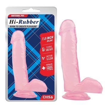 Фаллоимитатор розовый&nbsp;Chisa Hi-Rubber&nbsp;7.0