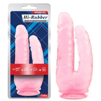 Фаллоимитатор&nbsp;двойной&nbsp;на&nbsp;присоске&nbsp;прозрачный&nbsp;Chisa&nbsp;Hi-Rubber 9.4 INCH Pink