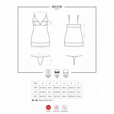 Боді 853-CHE-3 chemise thong red L / XL