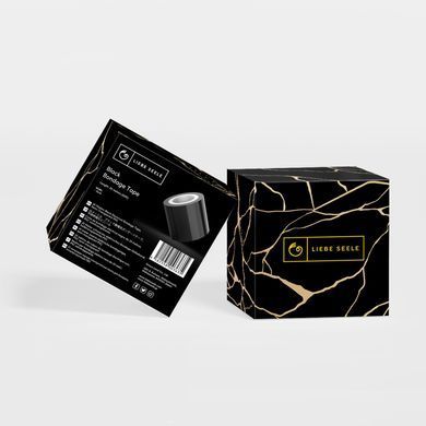 Скотч для бондажа Liebe Seele Bondage Tape Black 25 м, не липнет к коже и волосам, без следов.