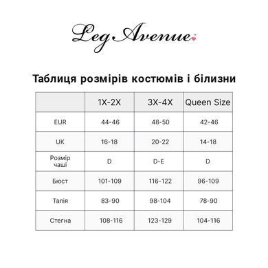 Костюм покоївки Leg Avenue Fantasy French Maid XL/XXL, сукня, трусики, пов&rsquo;язка