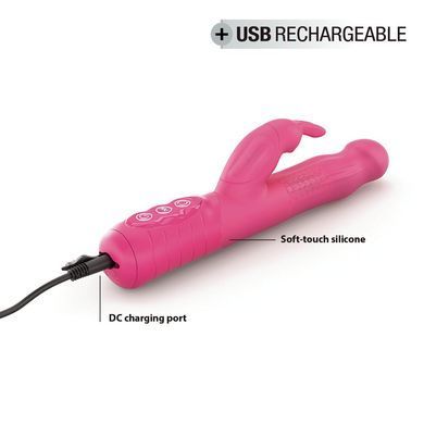 Вибратор-кролик Dorcel Baby Rabbit Magenta 2.0 с жемчужным массажем и вращающейся головкой.