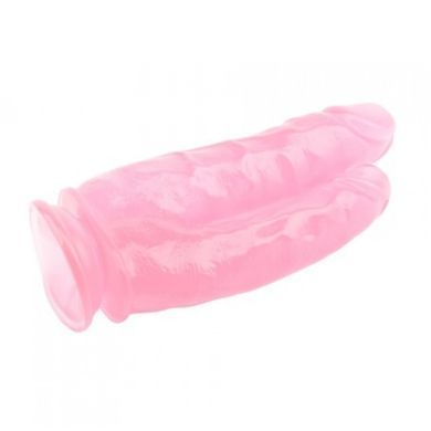 Фаллоимитатор&nbsp;двойной&nbsp;на&nbsp;присоске&nbsp;прозрачный&nbsp;Chisa&nbsp;Hi-Rubber 9.4 INCH Pink