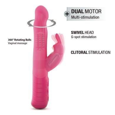 Вибратор-кролик Dorcel Baby Rabbit Magenta 2.0 с жемчужным массажем и вращающейся головкой.