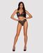 Комплект ажурный Obsessive Kokietta set Black S/M
