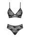 Комплект ажурный Obsessive Kokietta set Black S/M