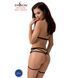 Комплект білизни MORGAN SET OpenBra black L/XL - Passion Exclusive: стрепи: трусики, ліф, пояс