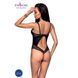 Боді з еко-шкіри та мережива Loona Body black L/XL - Passion, Черный