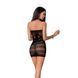 Бодистокинг Passion BS063 black, платье-сетка халтер, Черный