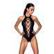 Боді з еко-шкіри з імітацією шнурівки та відкритим доступом Nancy Body black L/XL - Passion, Черный