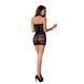 Бодистокинг Passion BS063 black, платье-сетка халтер, Черный