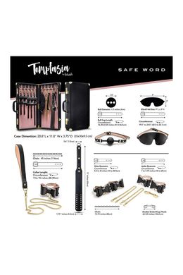 Набор для БДСМ в чемодане, 10 предметов Temptasia Safe Word Bondage Kit With Suitcase Black