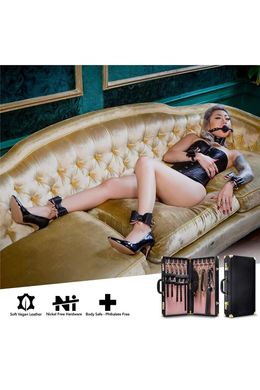 Набор для БДСМ в чемодане, 10 предметов Temptasia Safe Word Bondage Kit With Suitcase Black