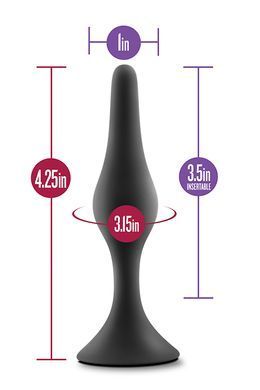 Анальный стимулятор LUXE BEGINNER PLUG MEDIUM, BLACK