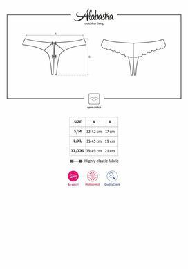 Кружевные трусики с доступом Obsessive Alabastra L/XL, белый