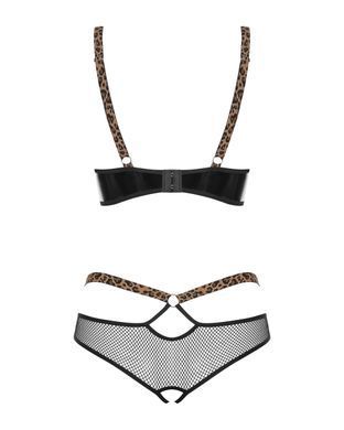 Комплект еротичний під шкіру Obsessive Electricia Set Black L / XL