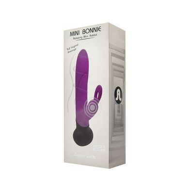 Вібратор з обертанням стовбура Adrien Lastic Mini Bonnie з петелькою для пальчика, Фиолетовый