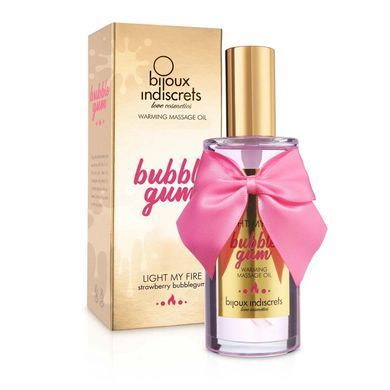 Разогревательное масло Bijoux Indiscrets Light my Fire &ndash; Strawberry Bubblegum (100 мл)
