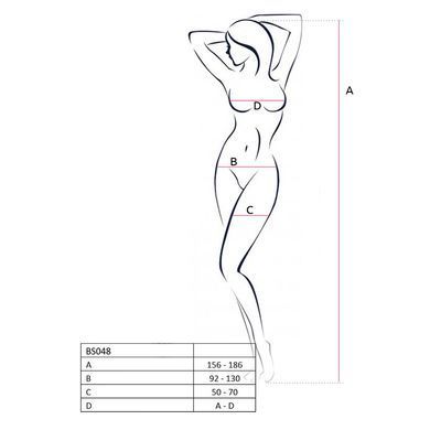 Бодістокінг Passion BS048 white, комбінезон, імітація колгот та відкритого топа, Білий