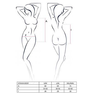 Боди монокини с глубоким декольте OTAVIA BODY black XXL/XXXL - Passion, Черный