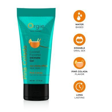 Лубрикант на водній основі Orgie Lube Tube Pina Colada, 50 мл, смак та аромат піна колади