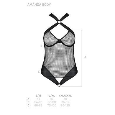 Сітчастий боді з халтером Amanda Body black L/XL - Passion, Черный