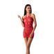 Бодистокинг Passion BS063 red, платье-сетка халтер, Червоний
