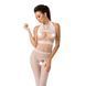 Бодістокінг Passion BS048 white, комбінезон, імітація колгот та відкритого топа, Білий
